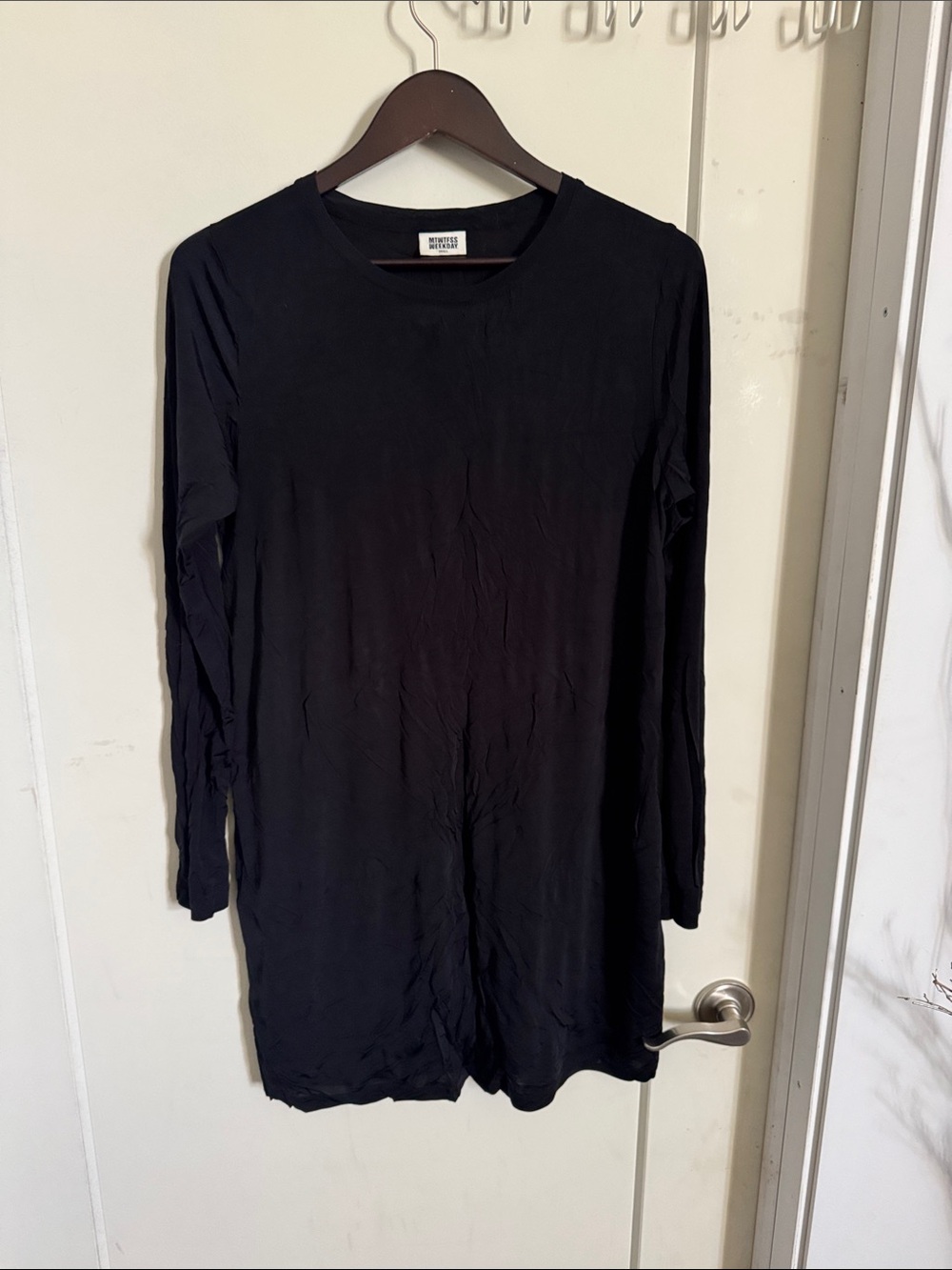 MTWTFSS Weekday Black Long Sleeve Ranger Jersey Dress Small